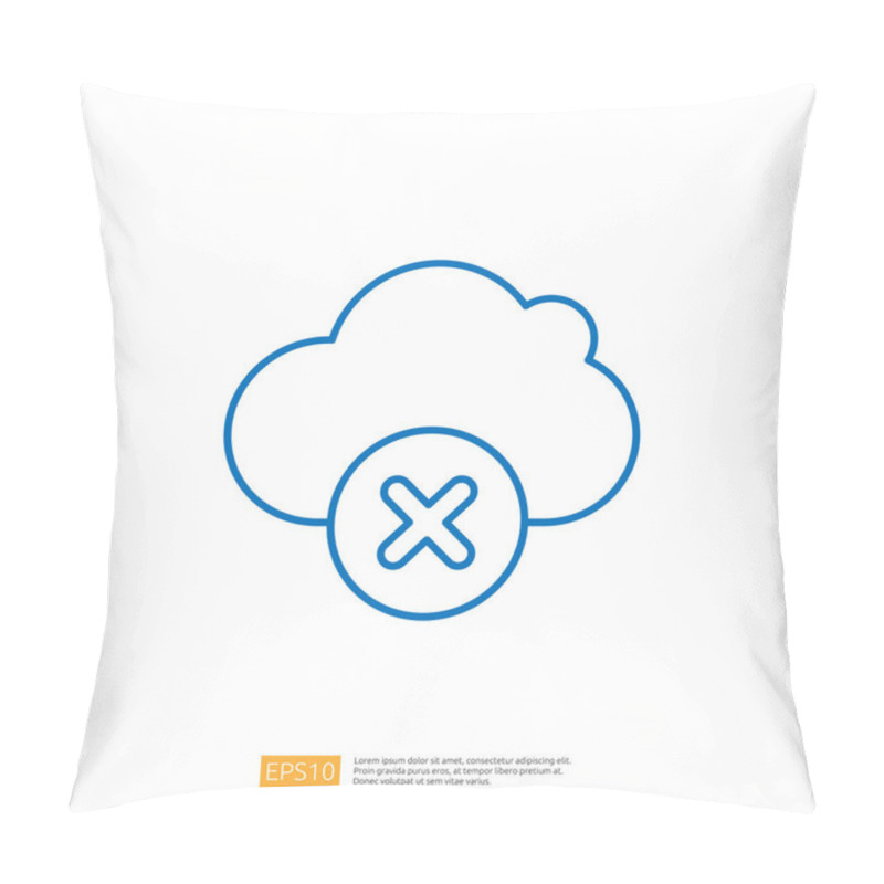 Personality  A Simple Graphic Illustration Of A Cloud With A Cross Symbol, In Pillow Covers