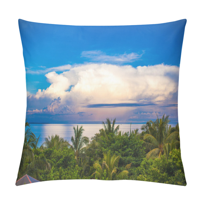 Personality  Panoramic Views Of Ocean And Beautiful Sky From The Balcony Pillow Covers