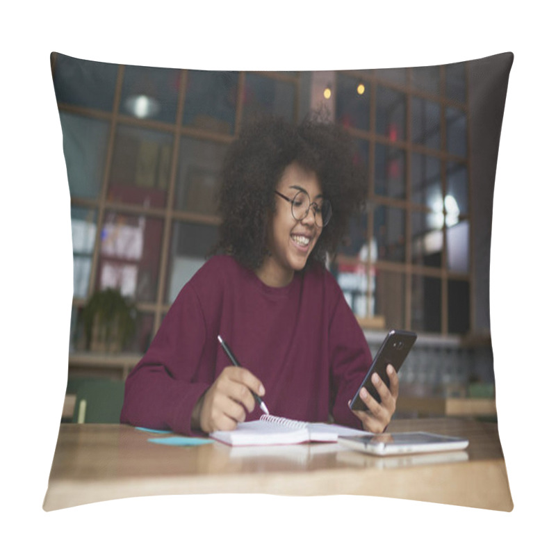 Personality  Hipster Girl Chatting In Social Networks  Pillow Covers