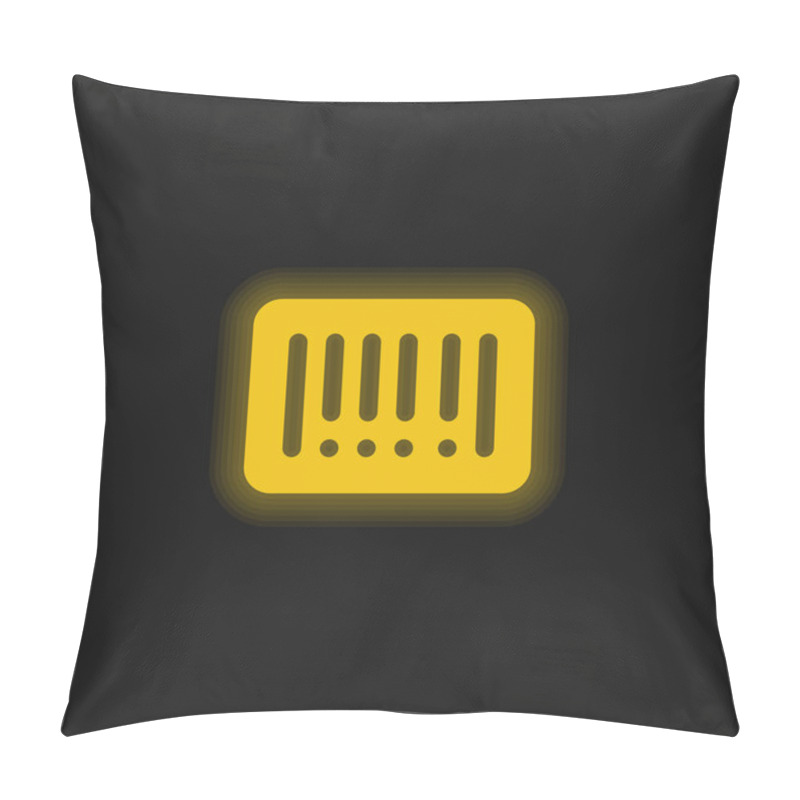 Personality  Bars Code Yellow Glowing Neon Icon Pillow Covers