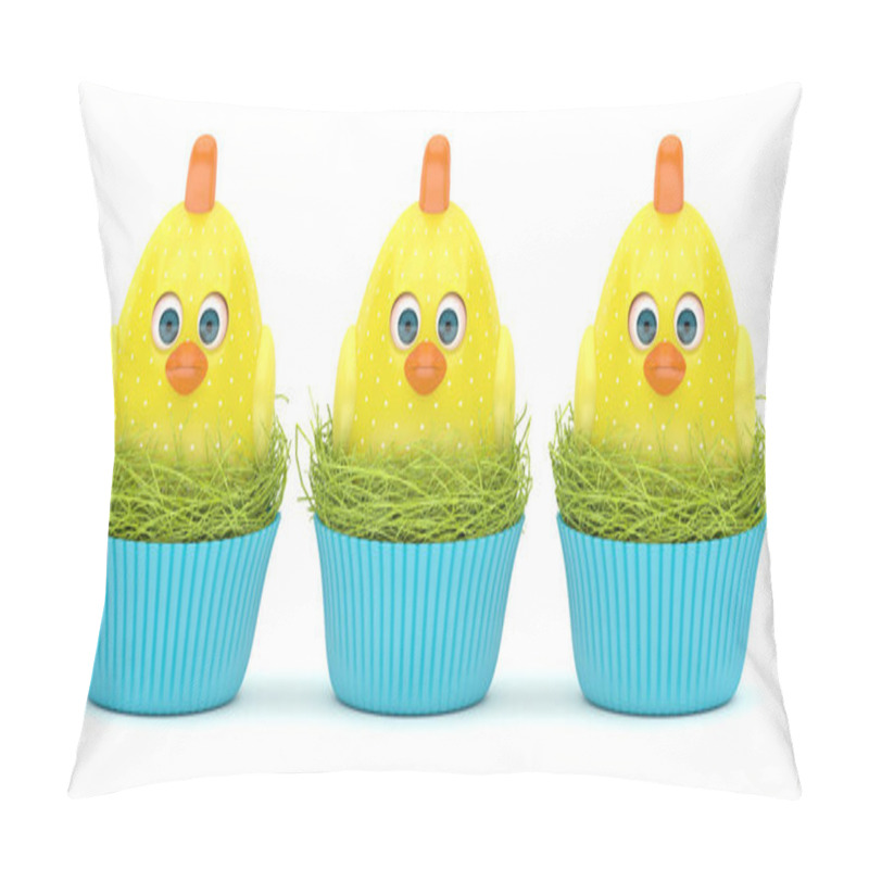 Personality  3d Render Of Easter Chicks In Nests  Pillow Covers