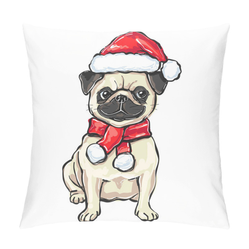 Personality  Funny Christmas Pug Dog  Pillow Covers