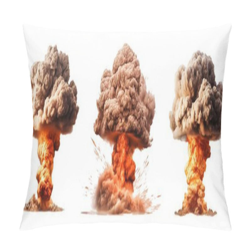 Personality  Nuclear Explosions Set, Atomic Bomb Explosion Set, White Background Pillow Covers