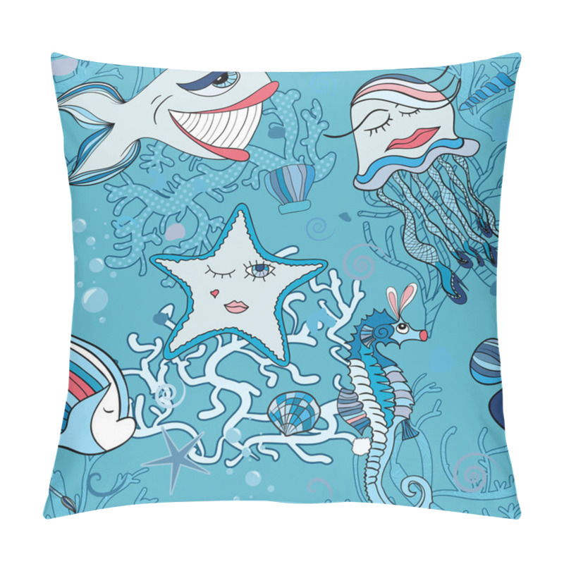 Personality  Underwater Seamless Sea World Pillow Covers