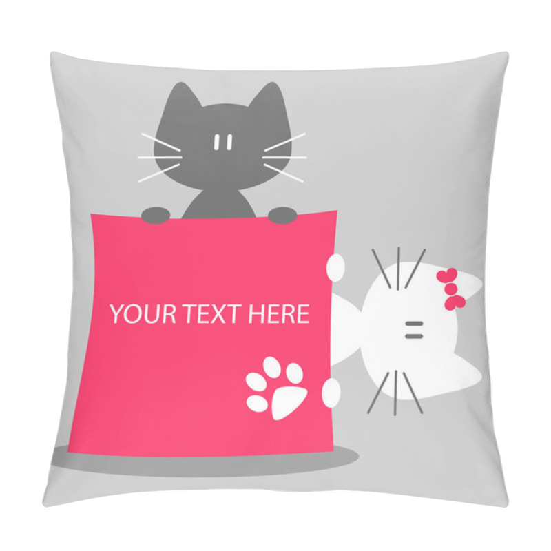 Personality  Two Cute Kittens With A Place For Your Text Pillow Covers