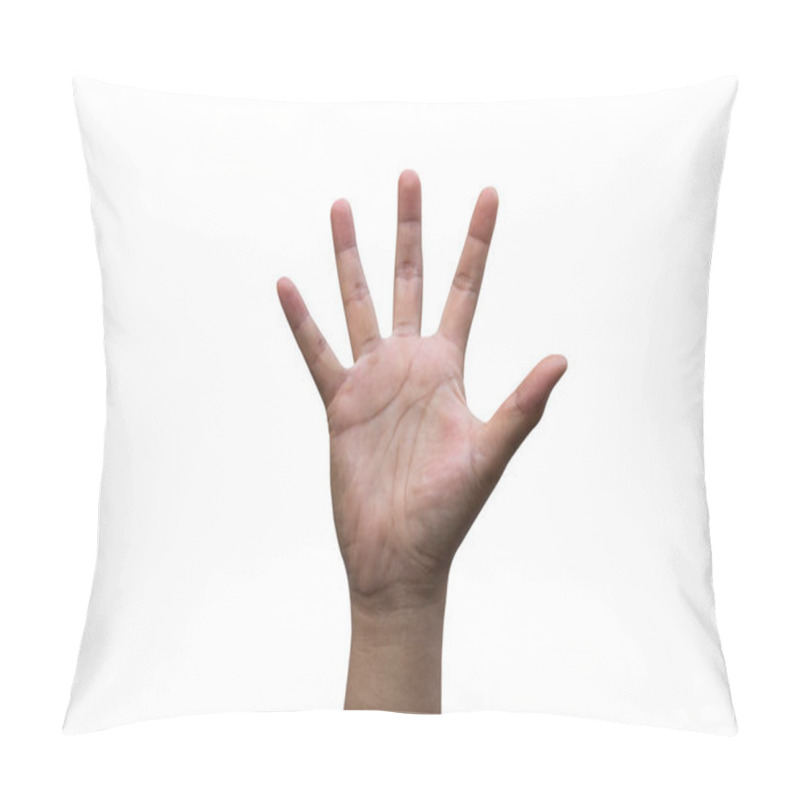 Personality  Human Hand Isolate On White Pillow Covers