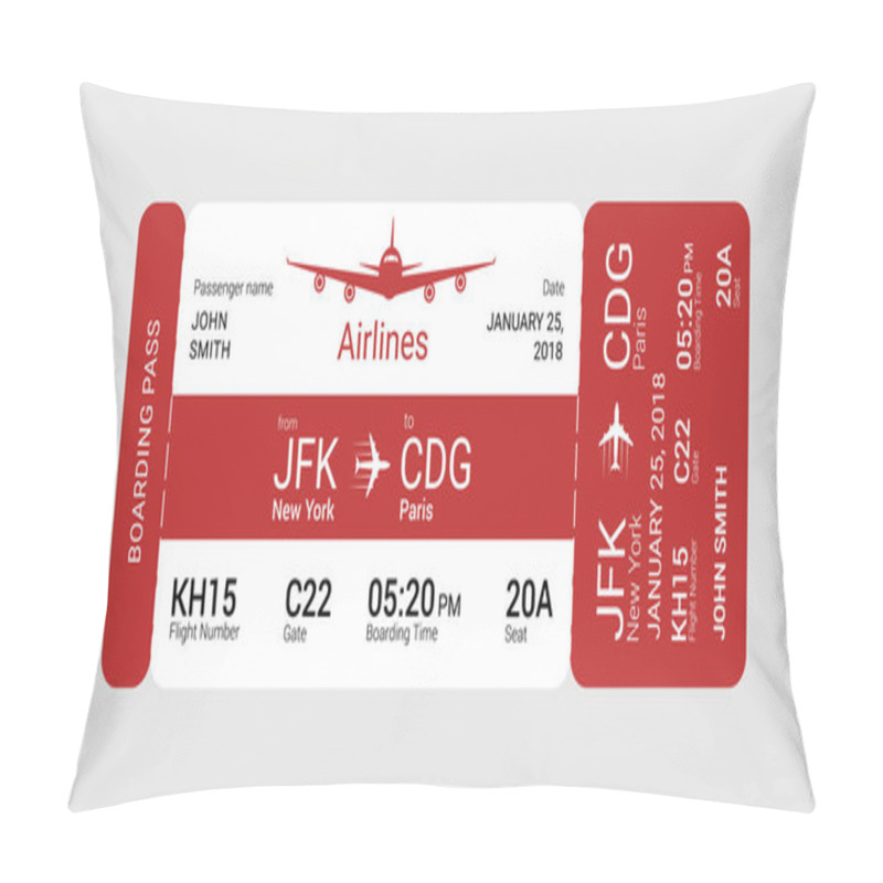 Personality  Red Boarding Pass Pillow Covers