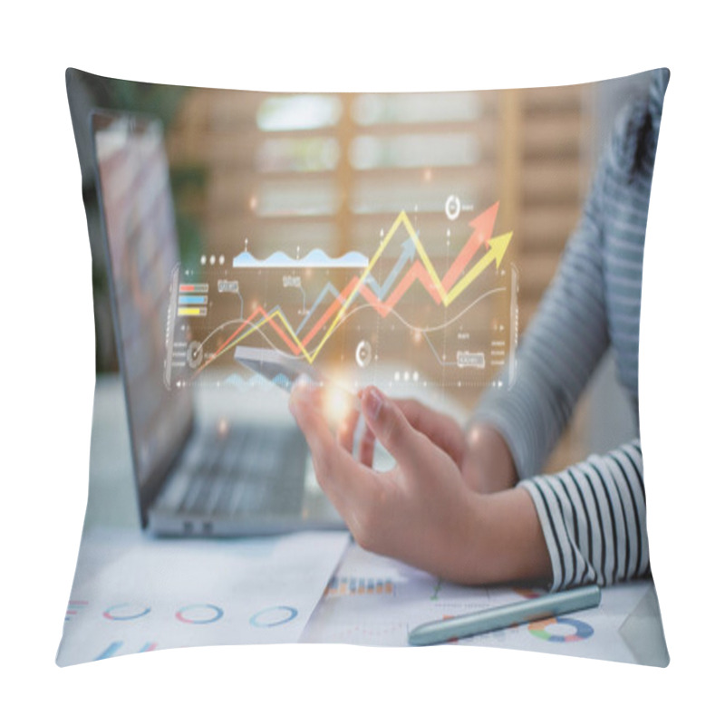 Personality  Business Intelligence Concept - Data Analysis, Management Tools, Intelligence, Corporate Strategy Creation, Data-driven Decision Making Pillow Covers