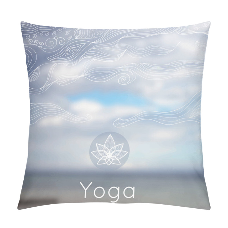 Personality  Vector Yoga Illustration. Poster For Yoga Class With A Nature Backdrop. Pillow Covers