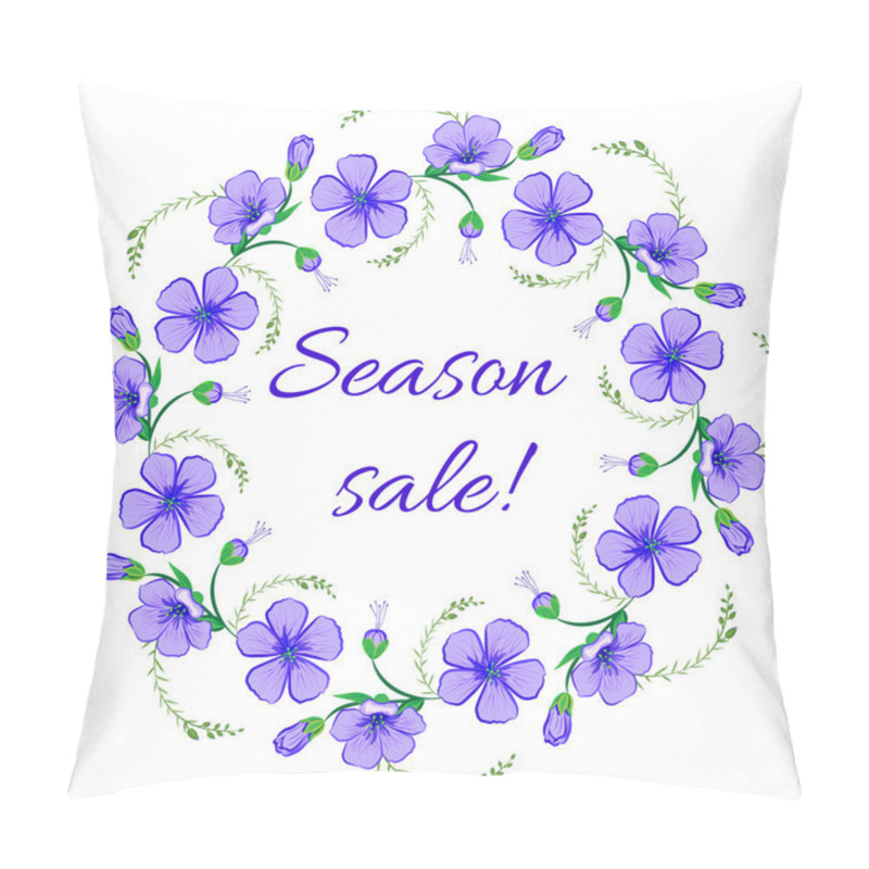 Personality  Floral Frame, Wreath Design Element. Season Sale Retro Banner Pillow Covers