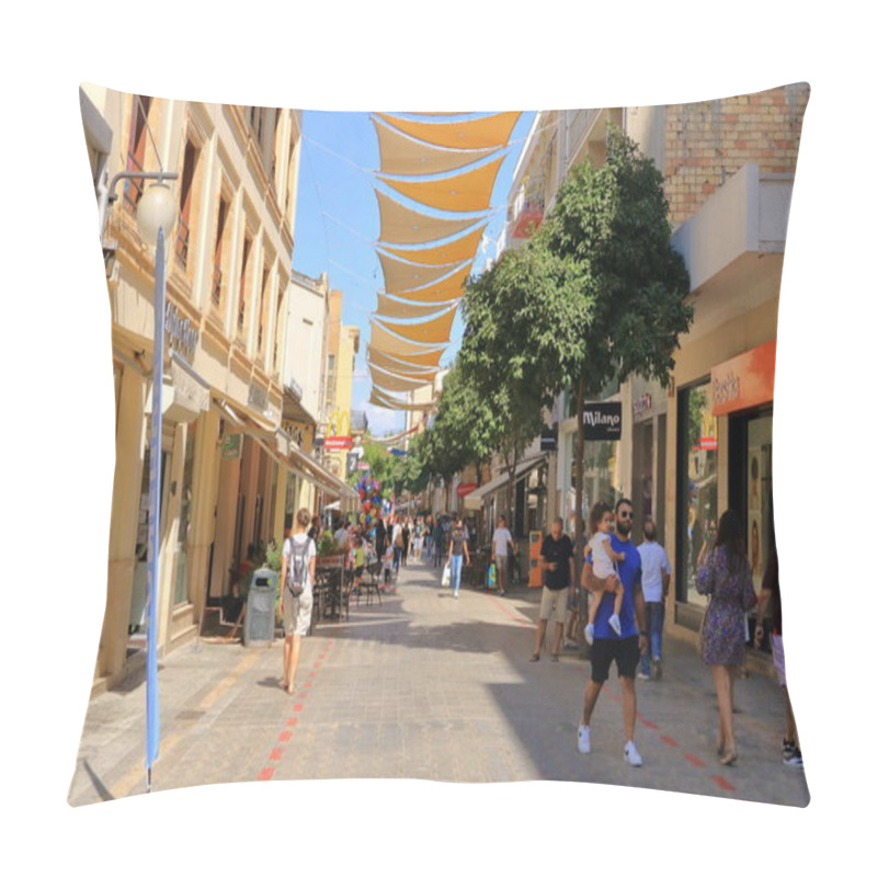 Personality  October 03 2020 - NICOSIA/Cyprus: People Walking Around The Ledra Street. It Is Is A Major Shopping Thoroughfare In Central Nicosia Pillow Covers