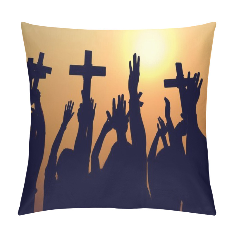 Personality  Raised Arms With Christian Crosses Pillow Covers