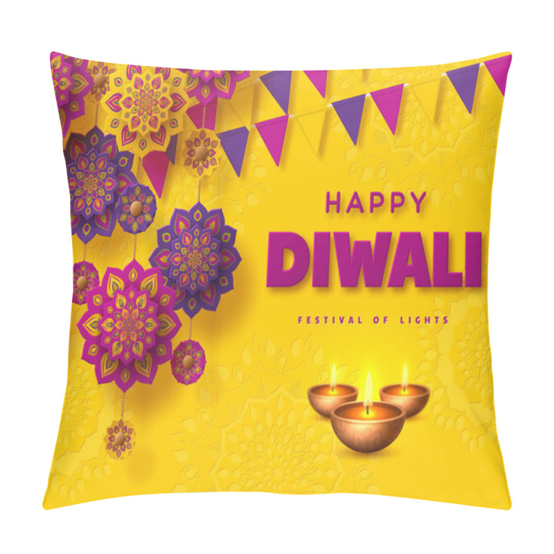 Personality  Diwali Festival Typographic Design. Pillow Covers