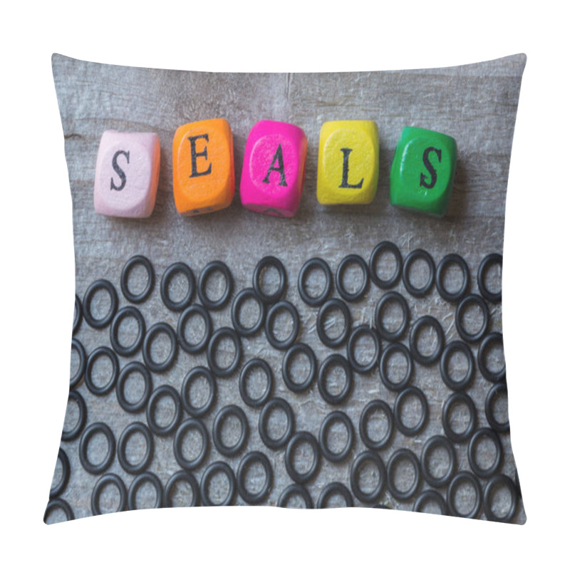 Personality  Letter Cubes And Seals On Gray Wood Visualization Pillow Covers