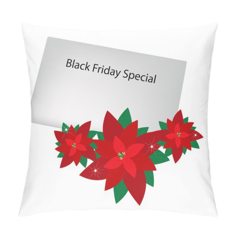 Personality  Lovely Red Poinsettia Flowers With Black Friday Letter Pillow Covers