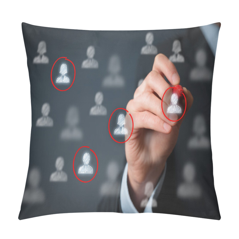 Personality  Target Audience And Team Building Concepts Pillow Covers