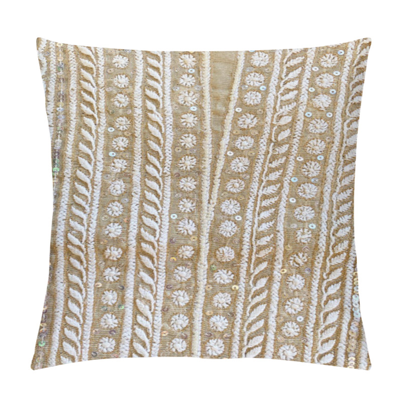 Personality  Intricate White Thread Geometric Multi-borders, Blending Modern Design With Timeless Sophistication. Ideal For Creating Stylish And Refined Ensembles. Pillow Covers