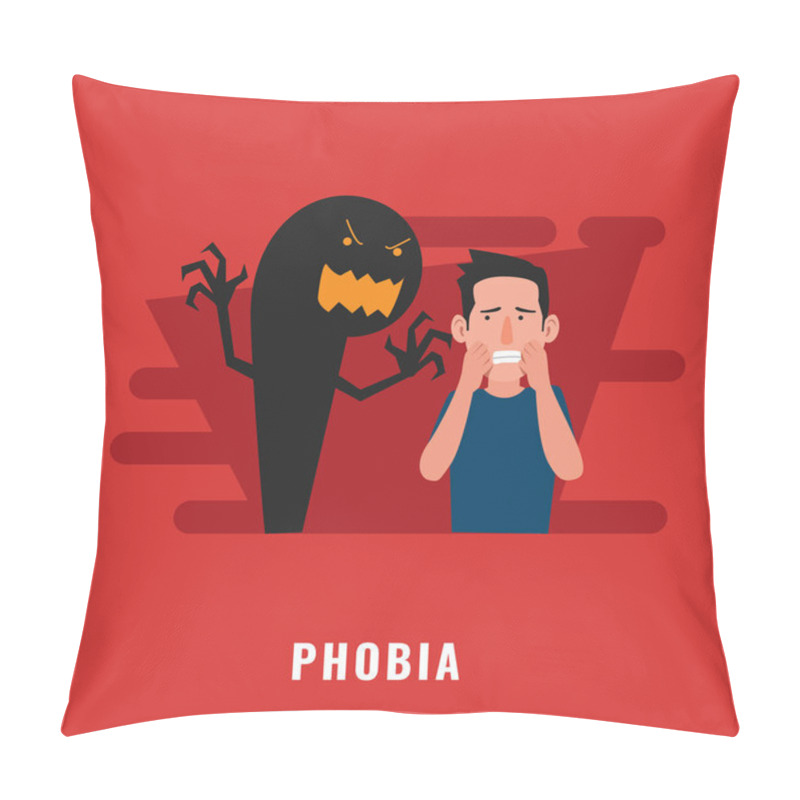 Personality  Phobia Psychological Disorder. Mental Health Illustration Pillow Covers