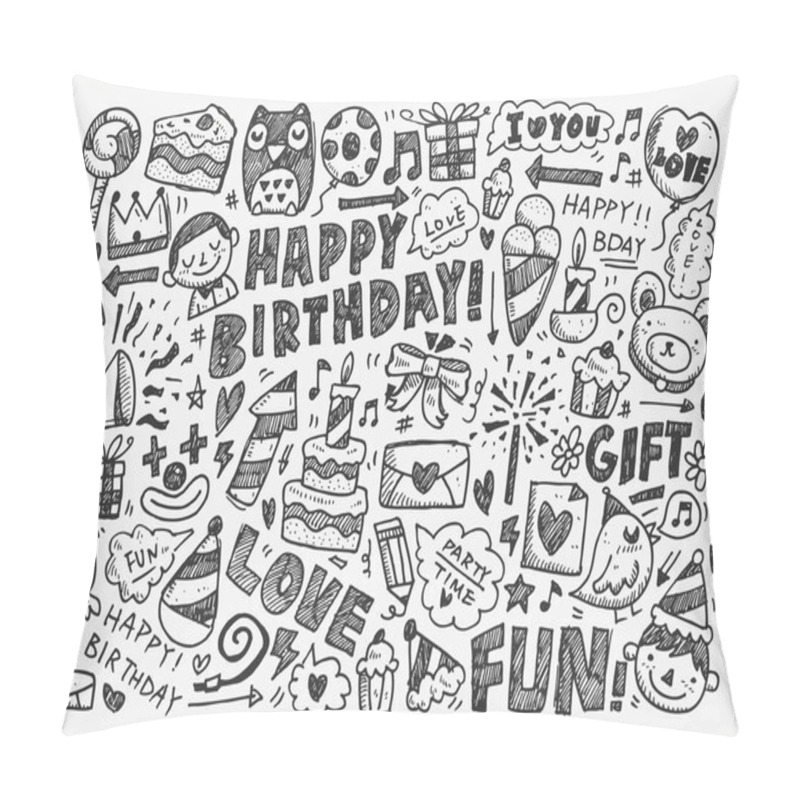 Personality  Doodle Birthday Party Background Pillow Covers