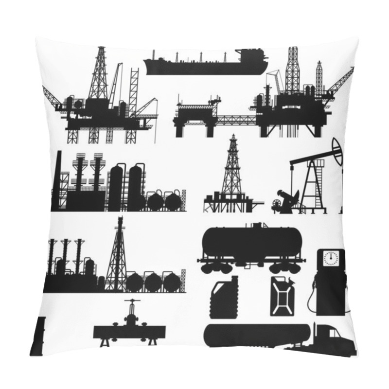 Personality  Silhouettes Of Oil Industry Pillow Covers