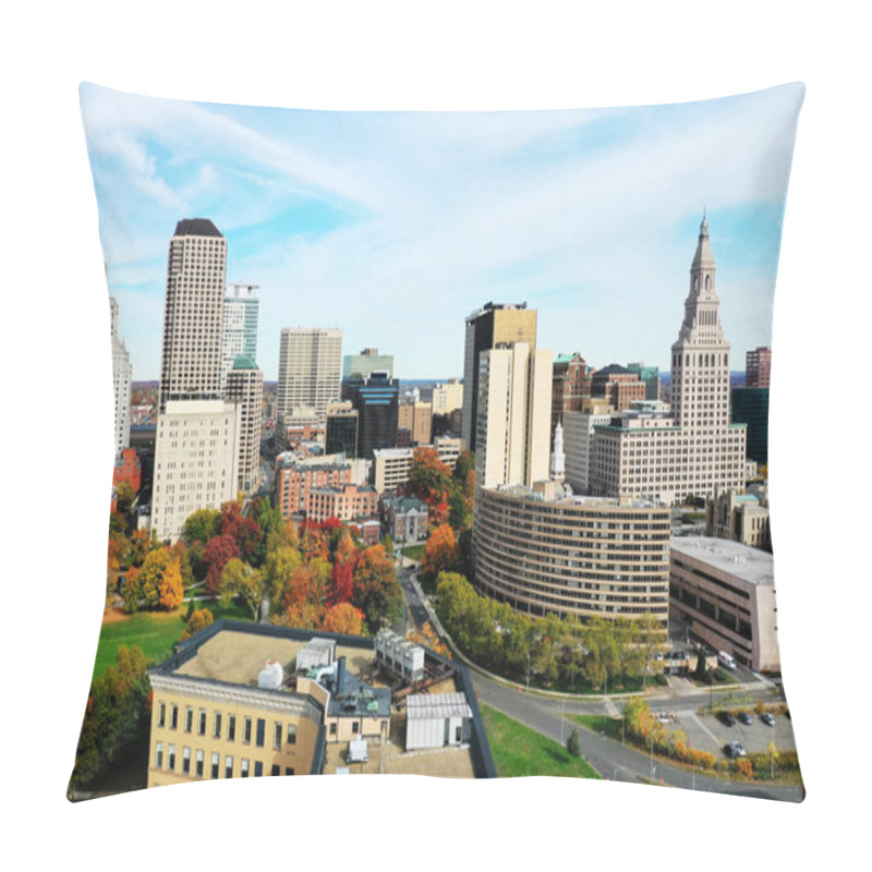 Personality  An Aerial Of Hartford, Connecticut, United States In Fall Pillow Covers