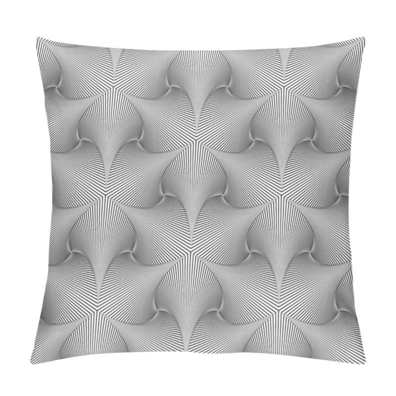 Personality  Vector Seamless Abstract Geometric Background. Optical Art. Engraving Style. Elegant Background For Your Designs. Pillow Covers