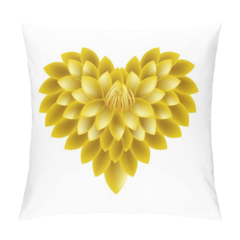 Personality  Yellow Dahlia Flowers In A Heart Shape Pillow Covers