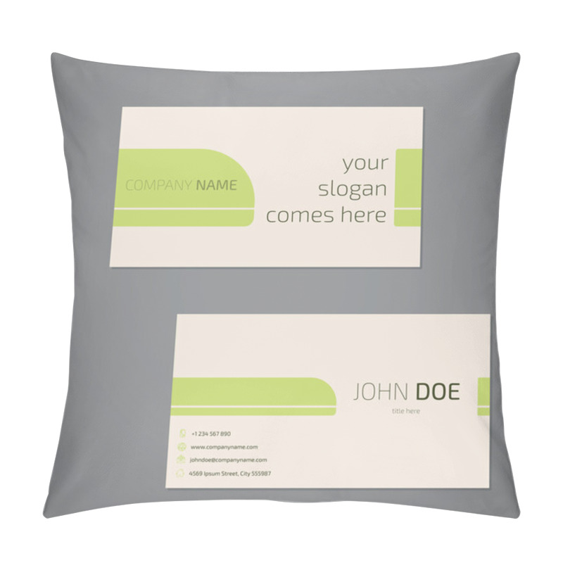 Personality  Simplistic Business Card Design With Slogan Pillow Covers