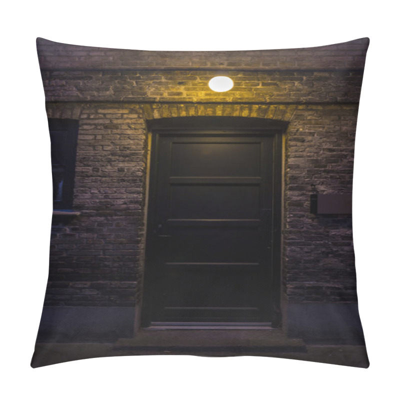 Personality  Black Door In Dark Alley At Night Pillow Covers