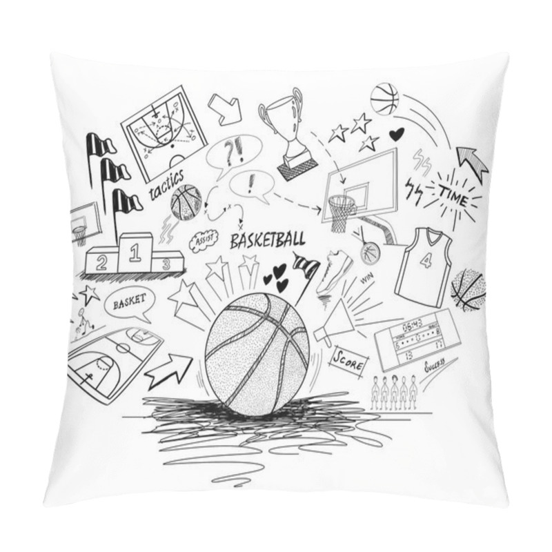 Personality  Basketball Doodles-hand Drawing Pillow Covers