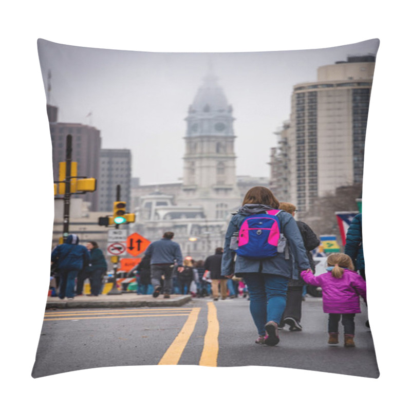 Personality  Women's March In Philadelphia Pillow Covers