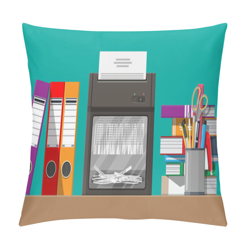 Personality  Paper Document In Shredder Machine. Pillow Covers