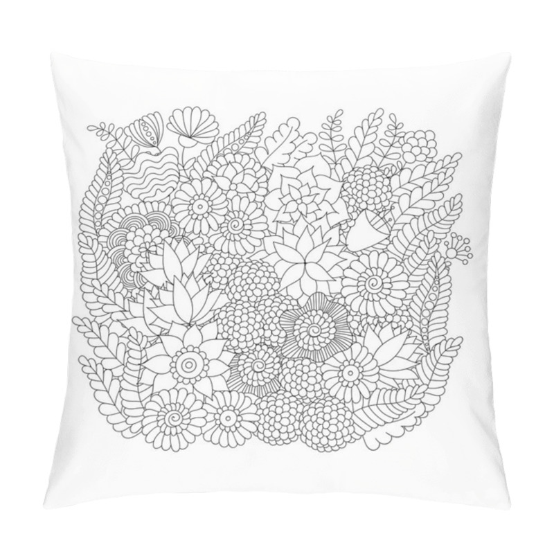 Personality  Doodle Pattern Black And White Pillow Covers