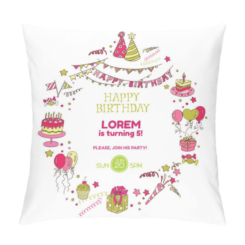 Personality  Birthday Party Invitation Card - With Place For Your Text Pillow Covers