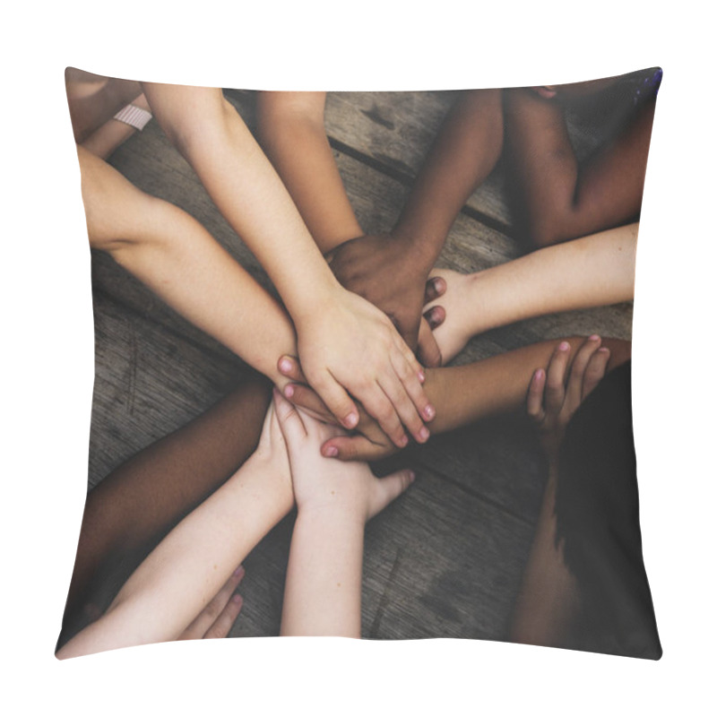 Personality  Diverse Hands Joined Together Pillow Covers