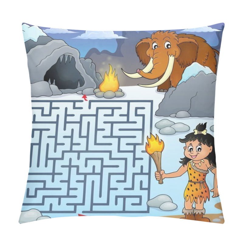 Personality  Maze 3 With Prehistoric Theme 1 Pillow Covers