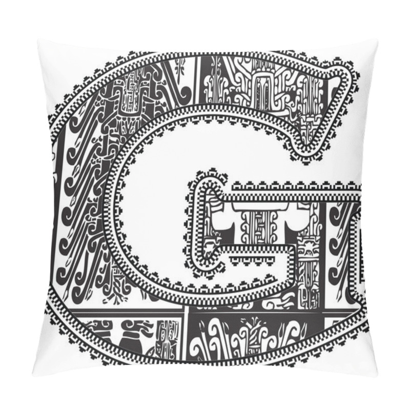 Personality  Ancient Letter G. Vector Illustration Pillow Covers