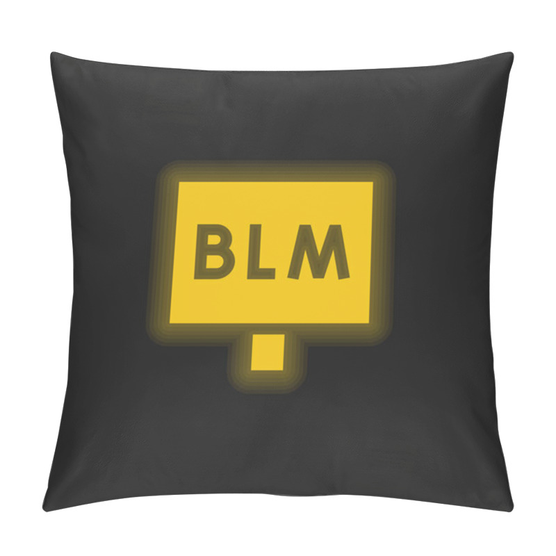 Personality  Blm Yellow Glowing Neon Icon Pillow Covers