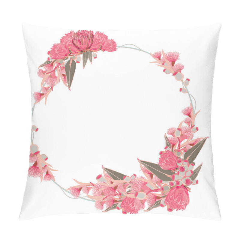 Personality  Large Gumnut Wreath Vector Illustration Pillow Covers