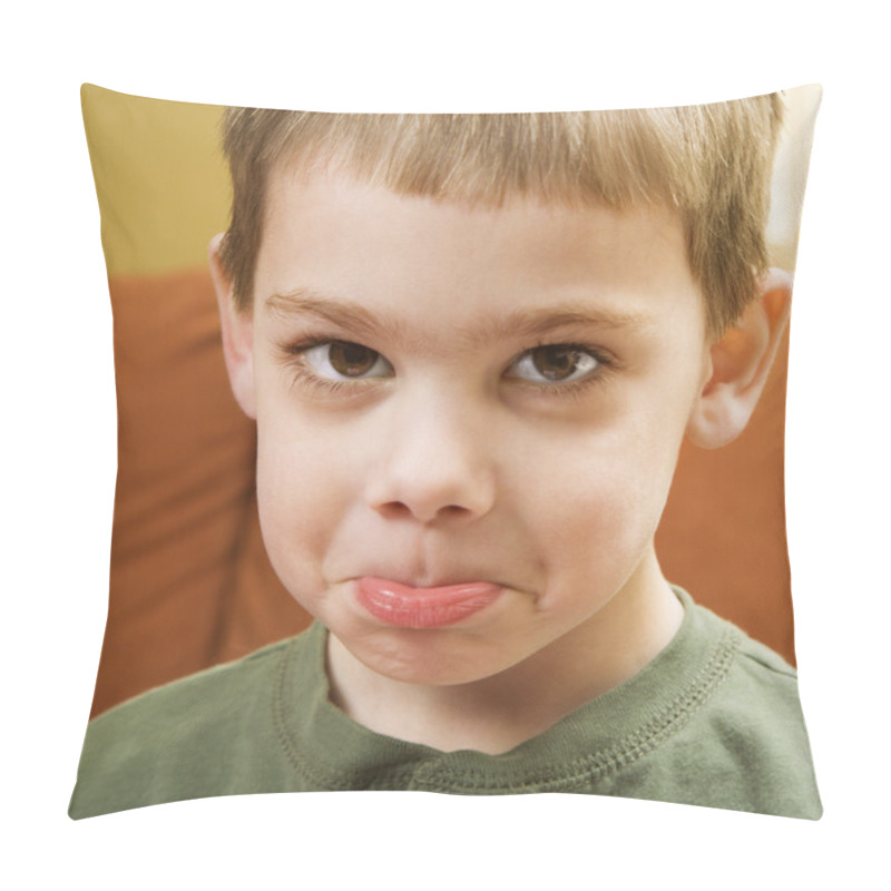 Personality  Boy Pouting. Pillow Covers