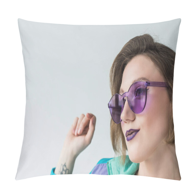 Personality  Fashionable Woman In Sunglasses Pillow Covers