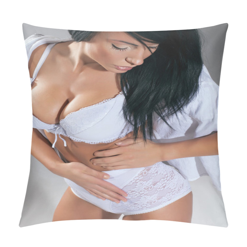 Personality  Attractive Woman Posing In Lingerie Pillow Covers