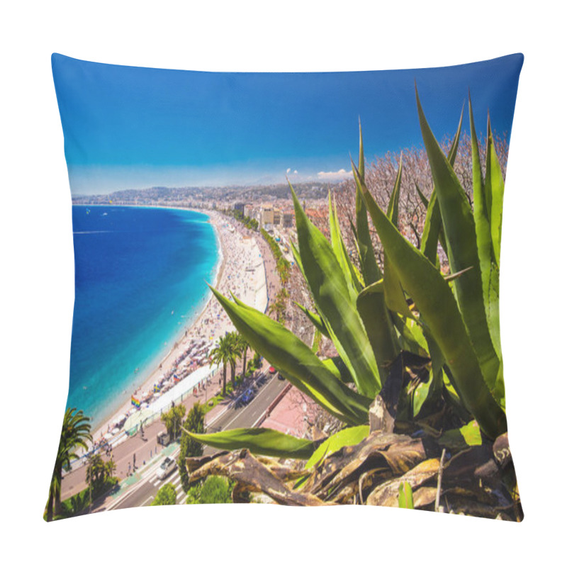 Personality  Beach Promenade In City Center Of Nice Pillow Covers