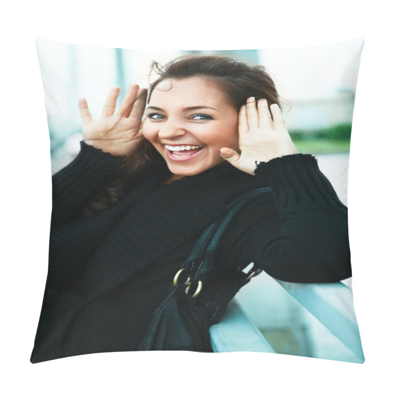 Personality  Happy Girl Outdoor Pillow Covers