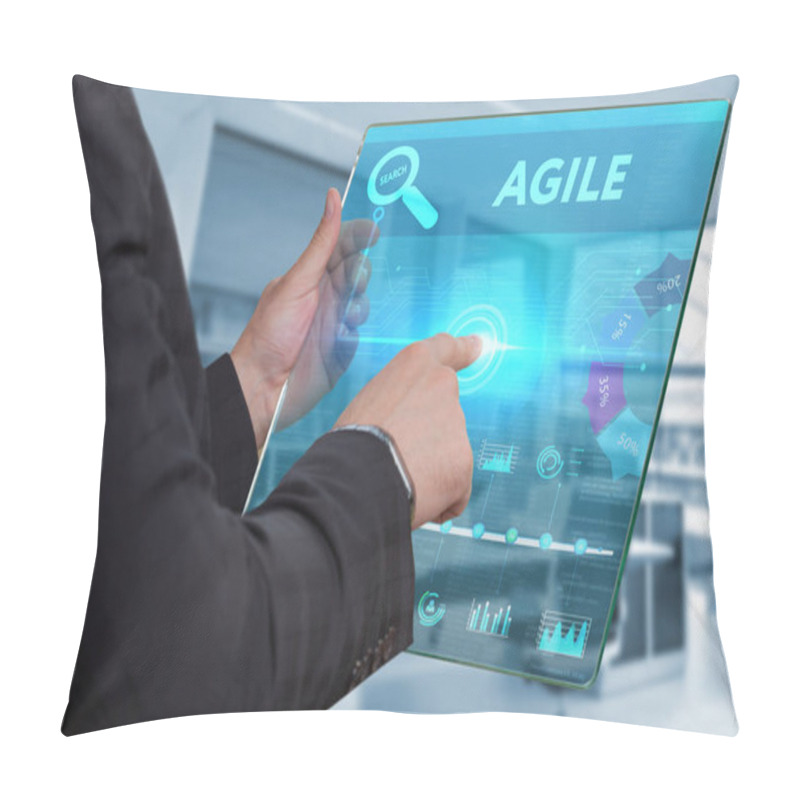 Personality  Business, Technology, Internet And Network Concept. Business Man Pillow Covers