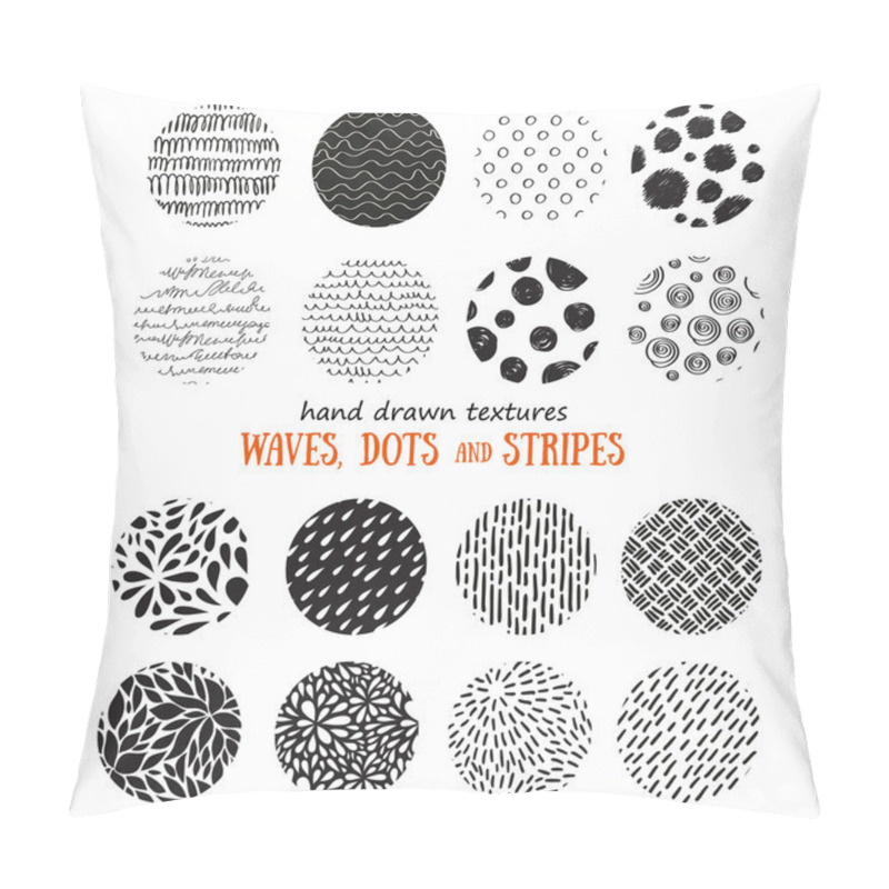 Personality  Big Set Of Hand Drawn Textures. Pillow Covers