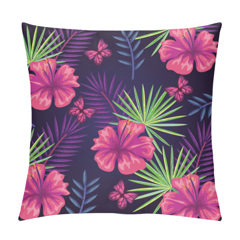 Personality  Tropical And Exotics Flowers And Leafs Pillow Covers