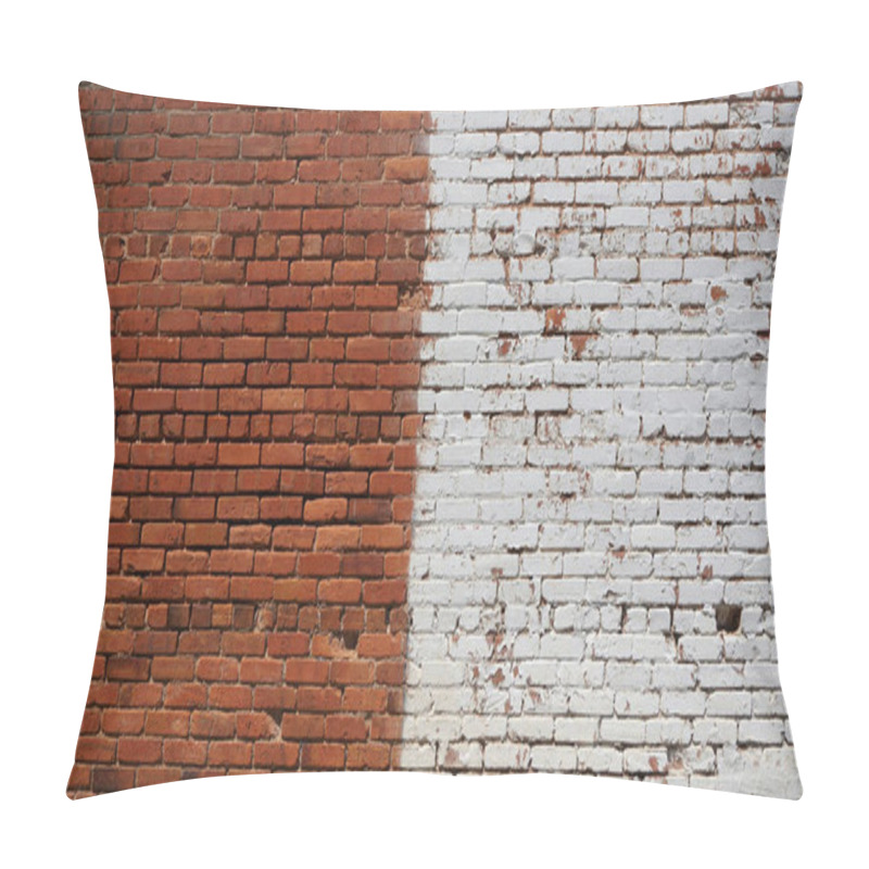 Personality  Textured Bricks Showcase A Contrast Between Red And White Walls. Pillow Covers