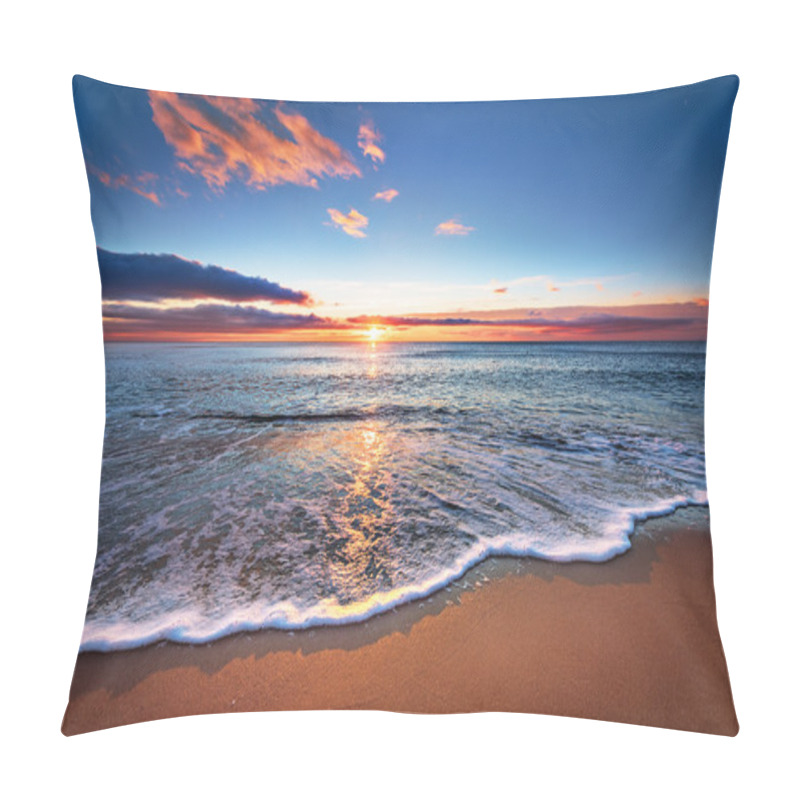 Personality  Sunset. Beautiful Sunset At Black Sea. Gold Sea Sunset. Pillow Covers