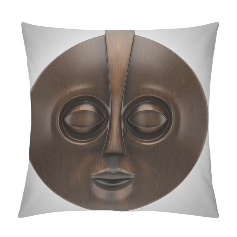 Personality  Wooden African Mask Isolated On Gray Background Pillow Covers